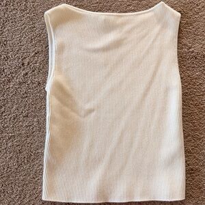 Abercrombie & Fitch Cream Ribbed Boatneck Tank